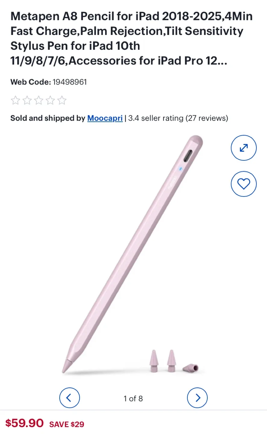 Metapen A8 Pencil for iPad