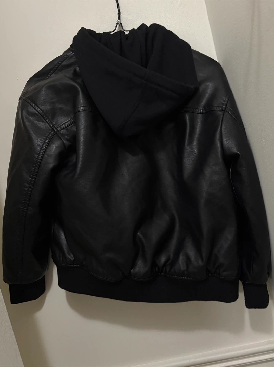 Zara kids Black Faux Leather Jacket Size 8-9 - photo 2