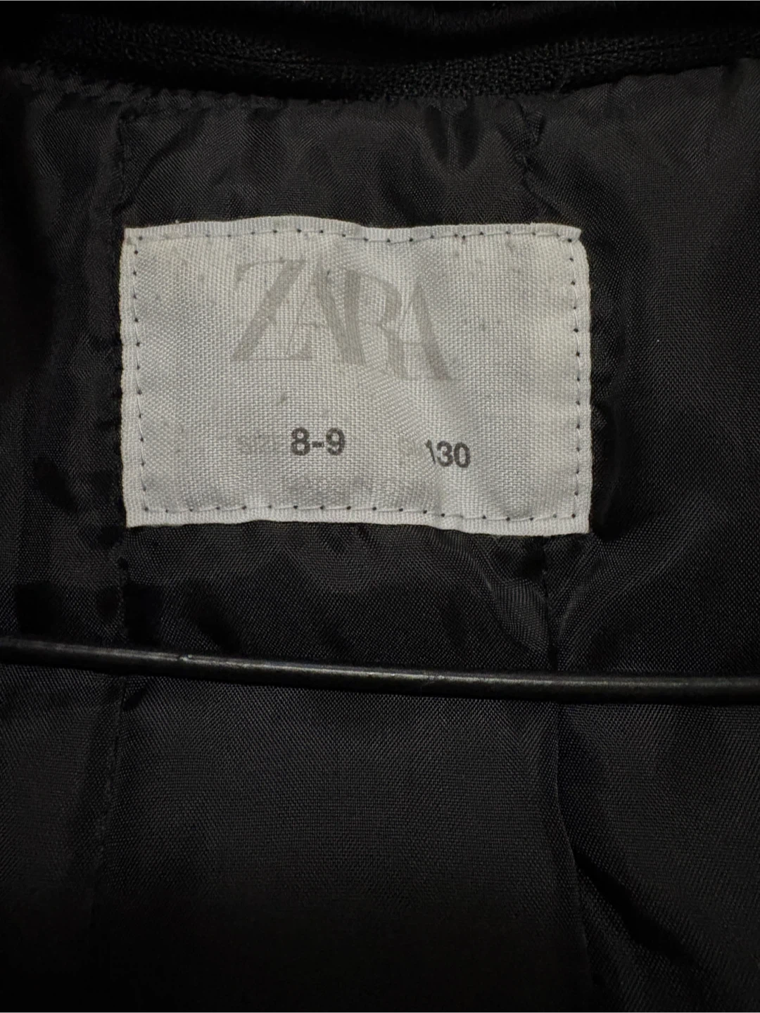 Zara kids Black Faux Leather Jacket Size 8-9 - photo 3