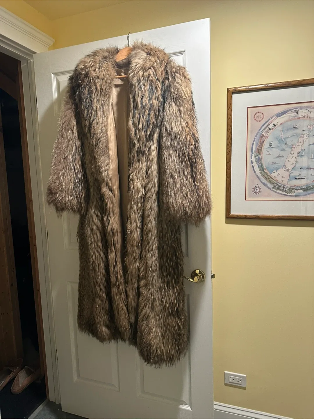 RARE FIND Vintage Raccoon Long Hair Fur Coat