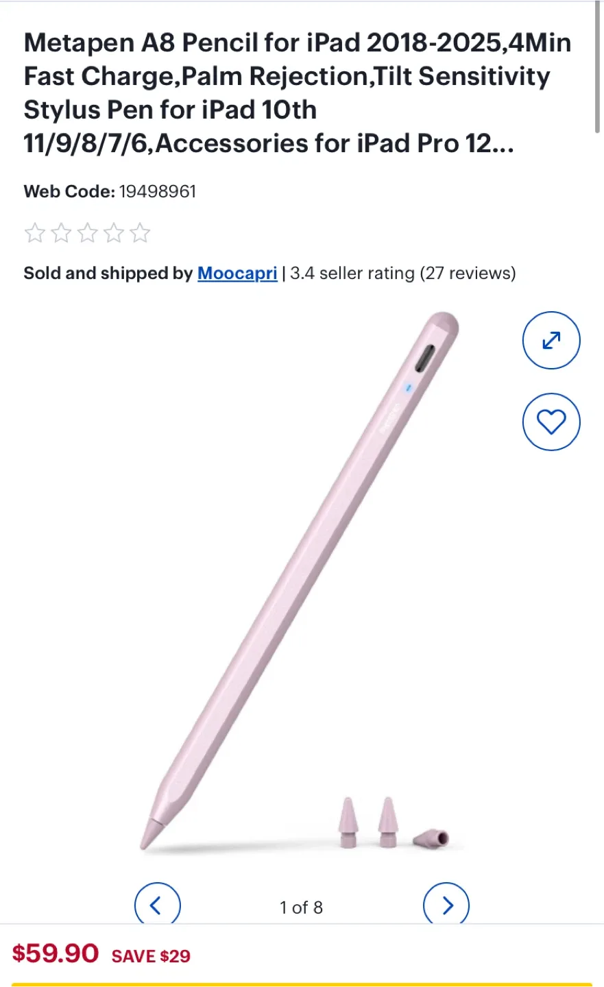 Metapen A8 Pencil for iPad image indicator(8)