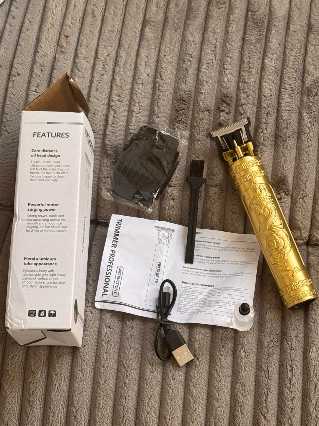 Vintage T9 Professional Hair Trimmer - Gold