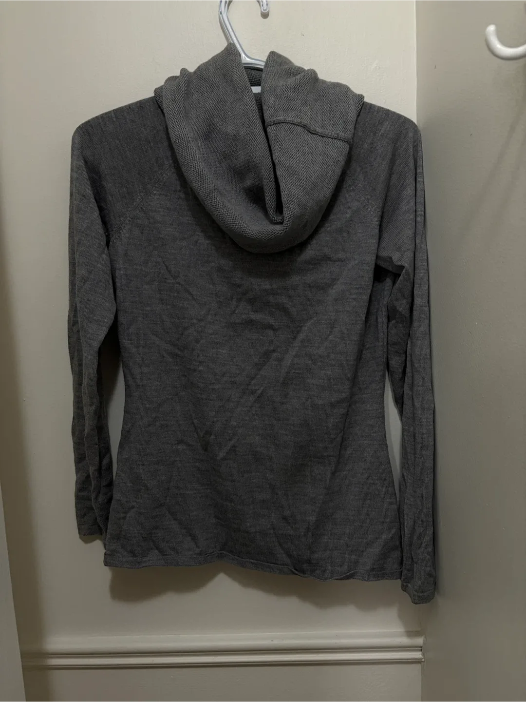 Elie Tahari Grey Merino Wool Hoodie - Size Small