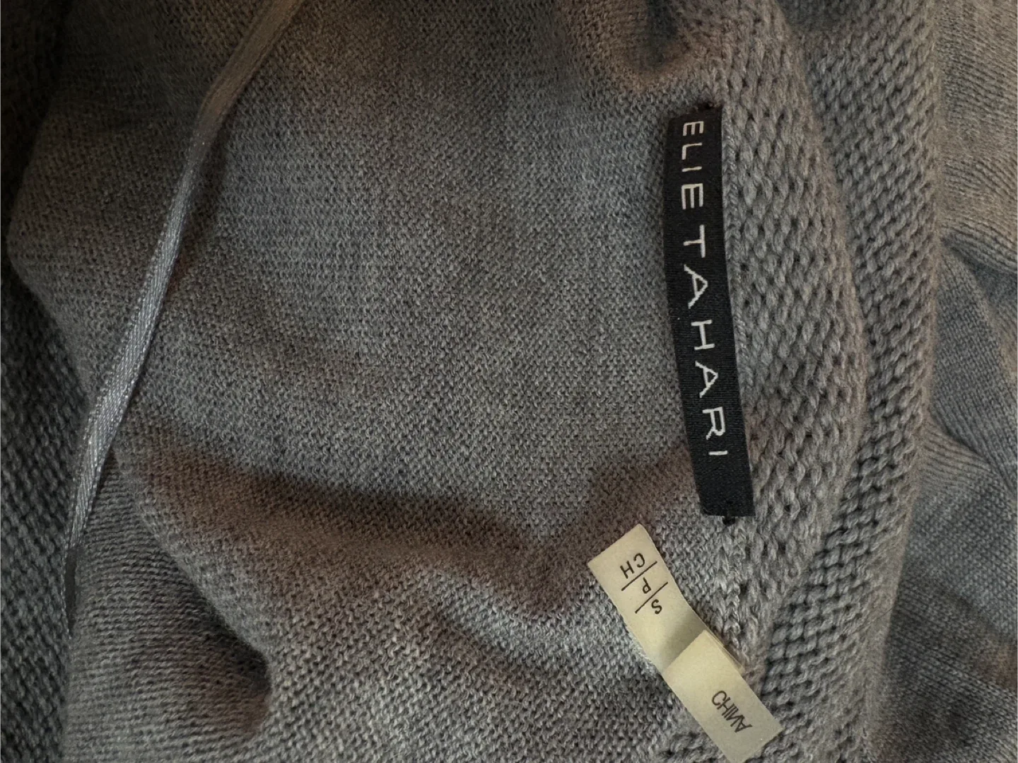 Elie Tahari Grey Merino Wool Hoodie - Size Small image indicator(2)