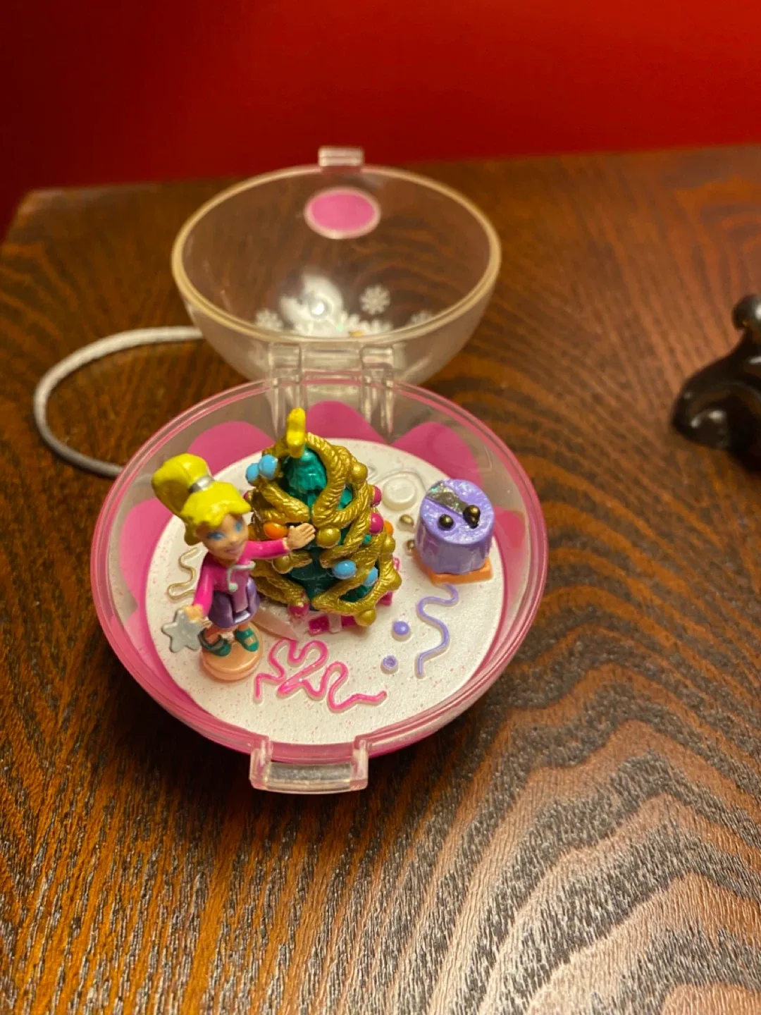 Vintage Polly Pocket Green Christmas Ball Ornament