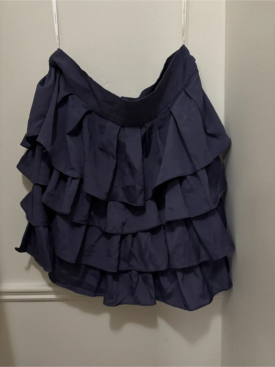 Downeast Basics Navy Blue Ruffled Skirt - Size M