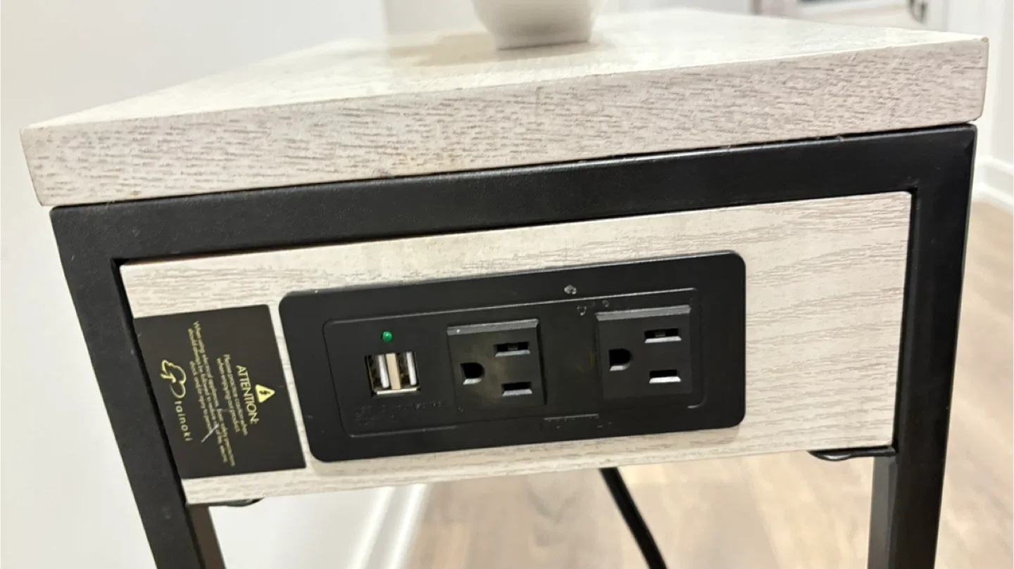 Plainoxl End Table with USB Ports image indicator(4)