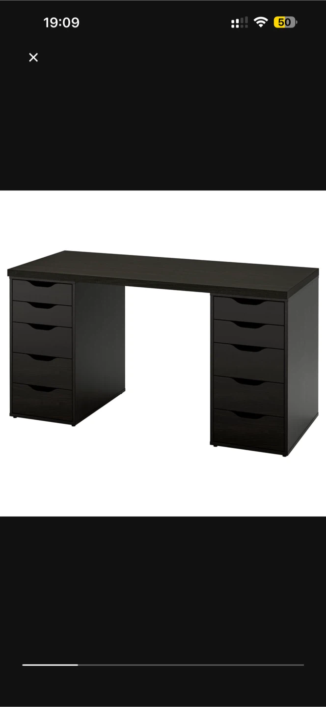 IKEA Alex Desk - Black-Brown - 55 1/8" - photo 2