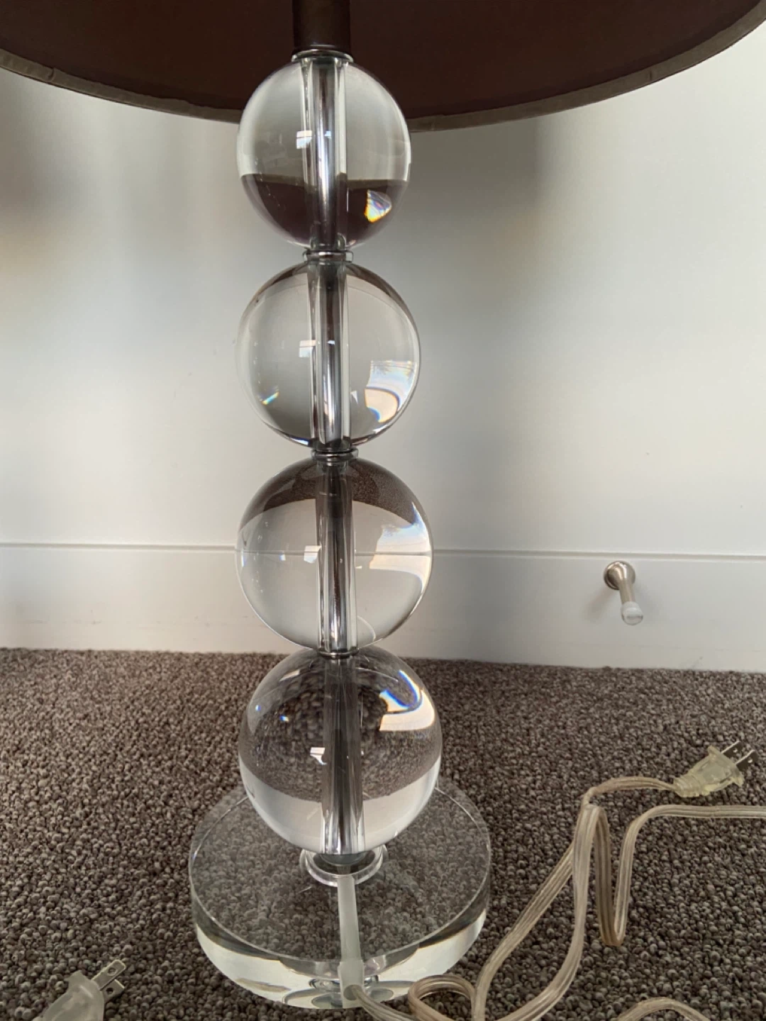 Pair elegant lamps with clear glass ball base. - photo 3