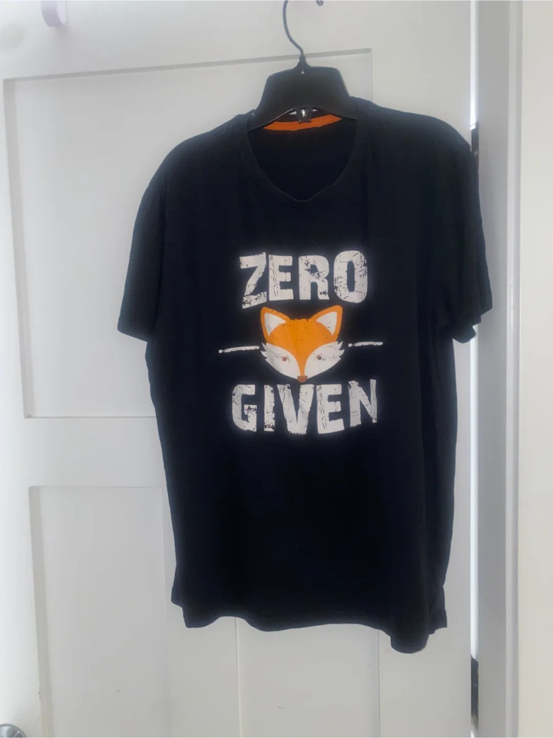 Black Funny Slogan T-Shirt - 'Zero Fox Given'