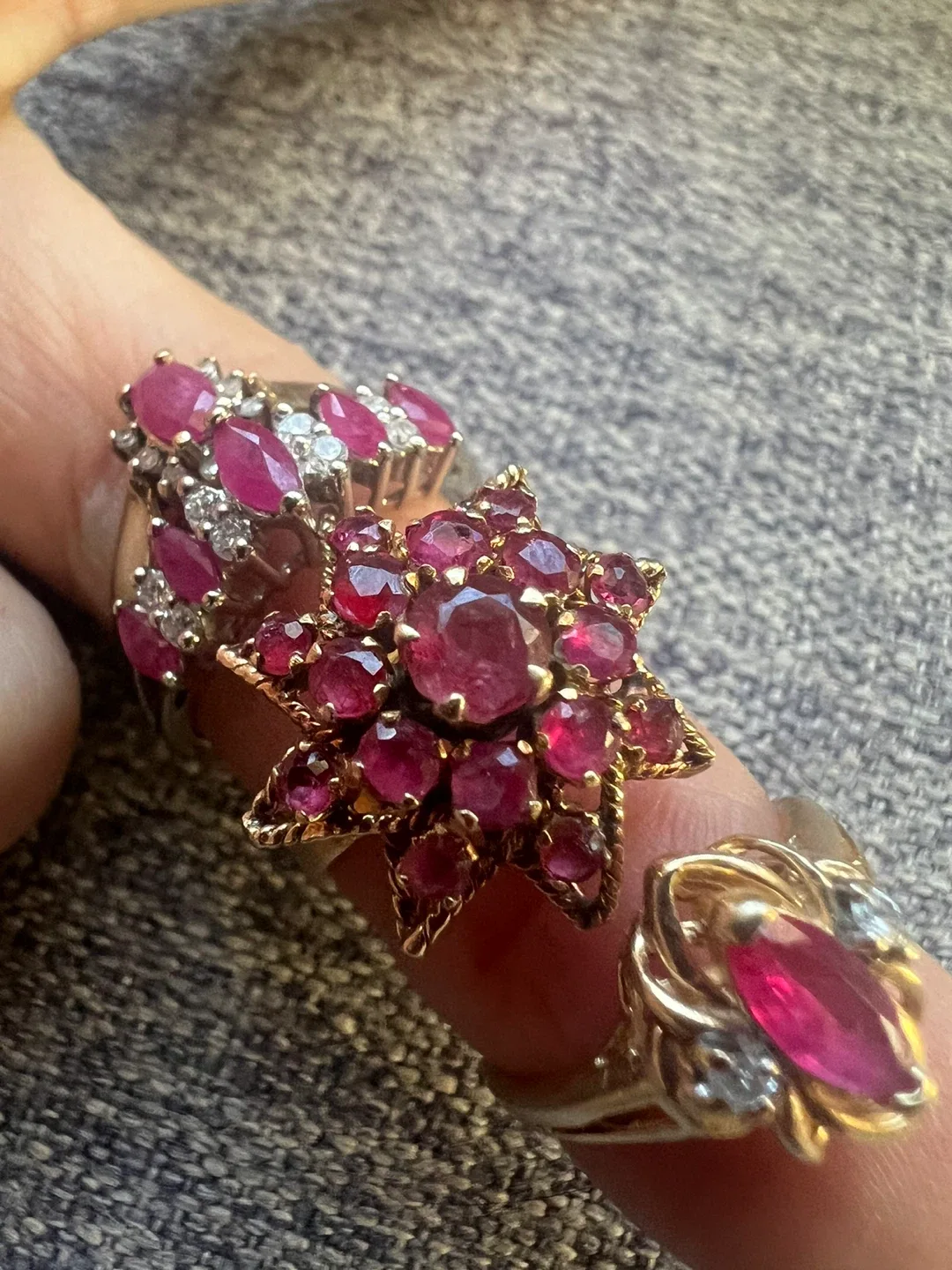 10-14 k Ruby and Diamond Rings - Size 4 to 6.5