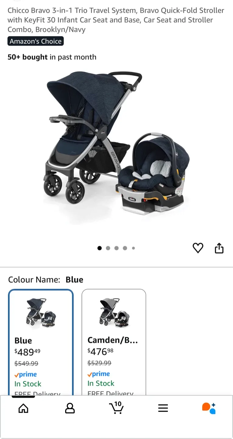 Chicco Bravo 3-in-1 Trio Travel System - Brooklyn/Navy