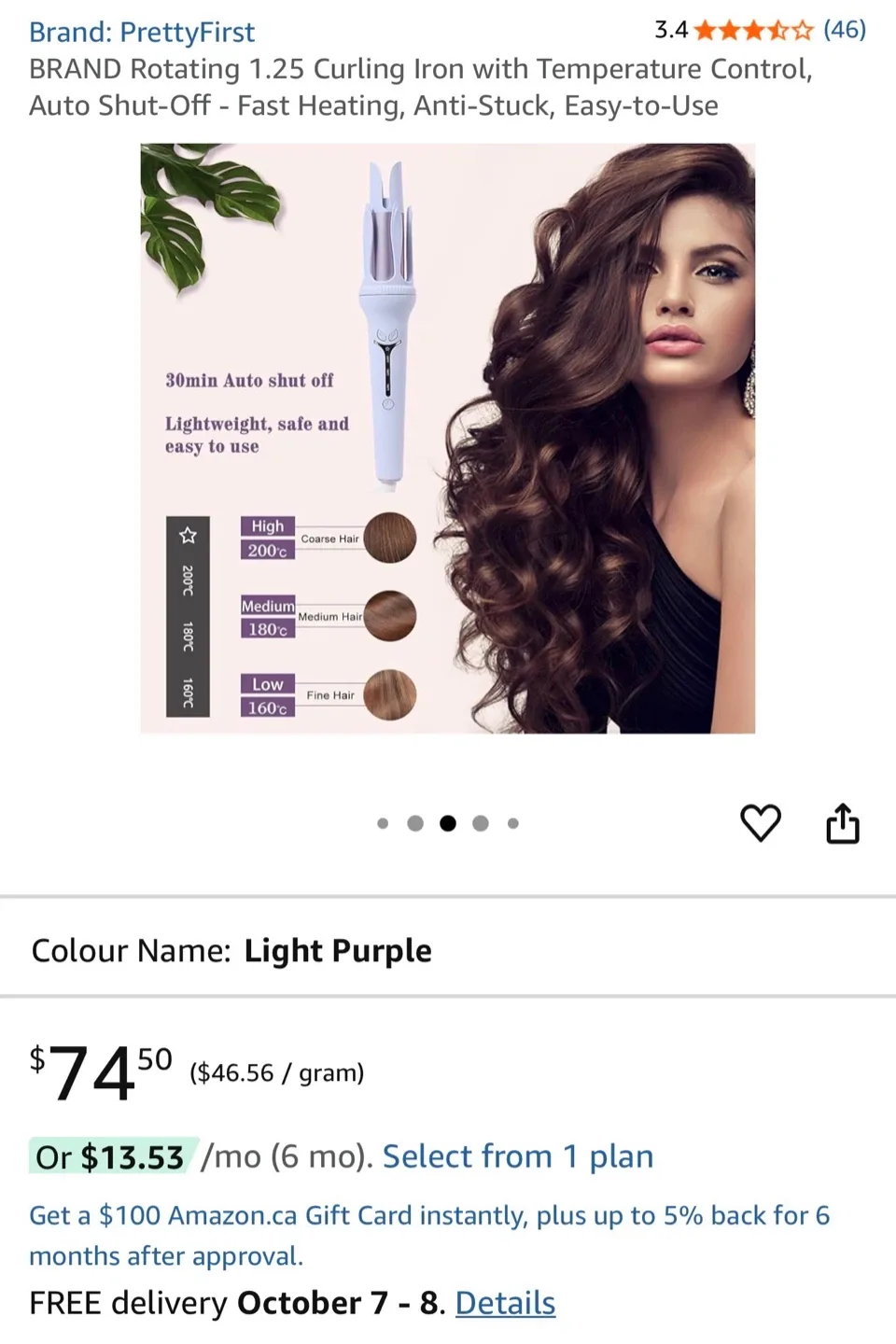 New! FASZIN Automatic Curling Iron - Light Purple image indicator(4)