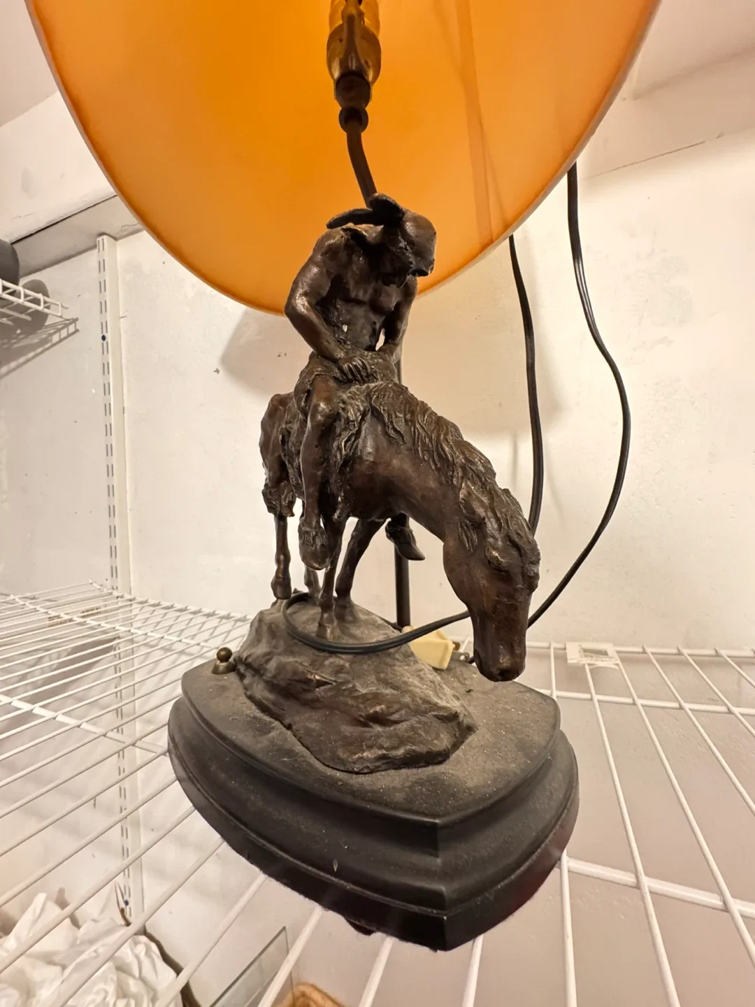 Brass ‘End of the trail’ vintage lamp