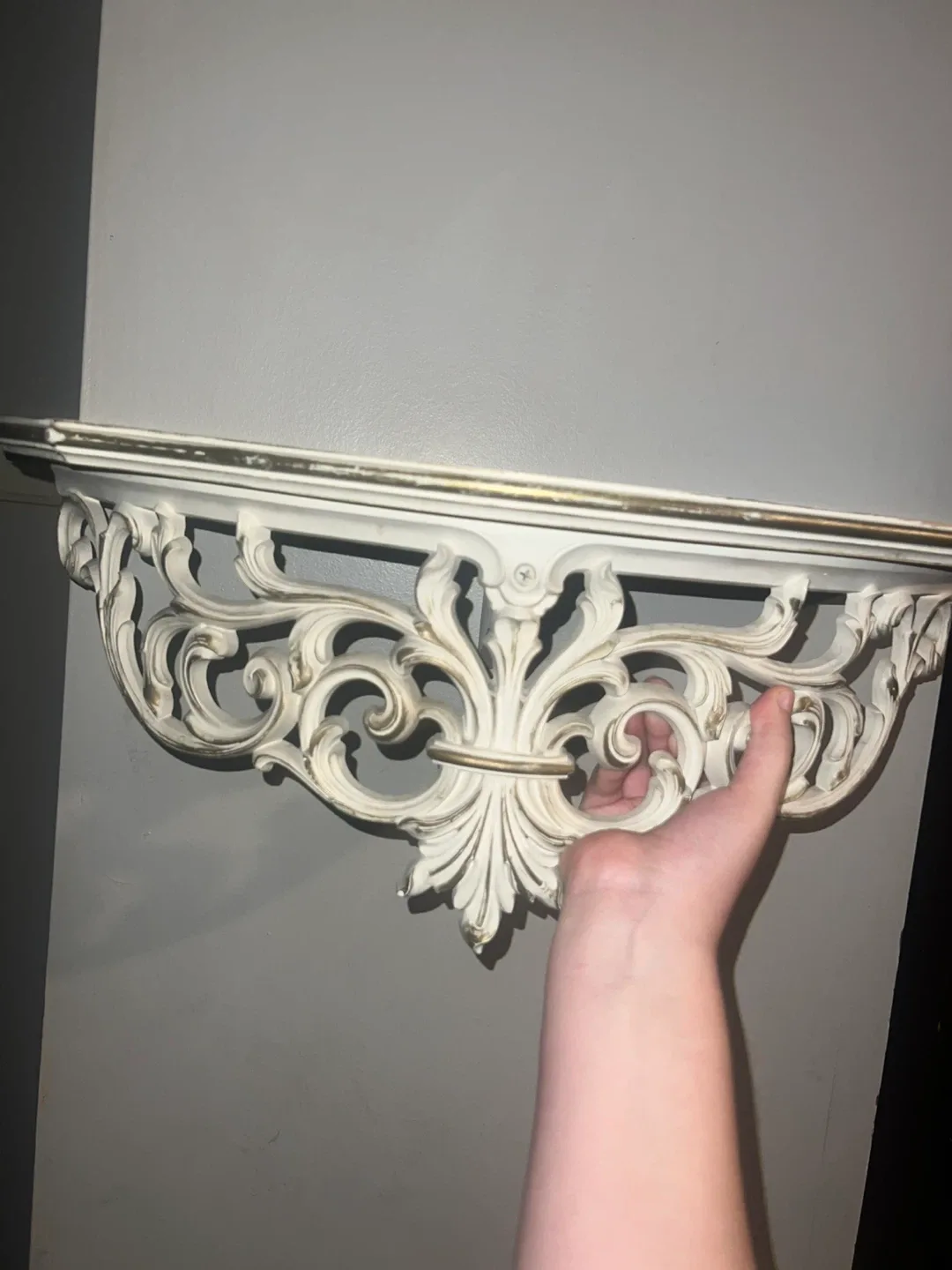 Ornate White Wall Shelf