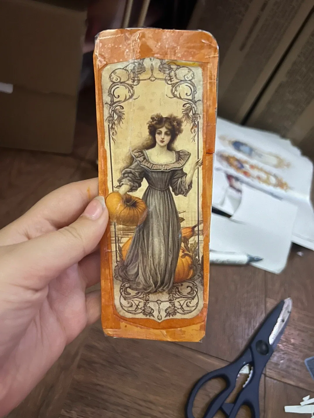 Vintage Style Pumpkin Bookmark