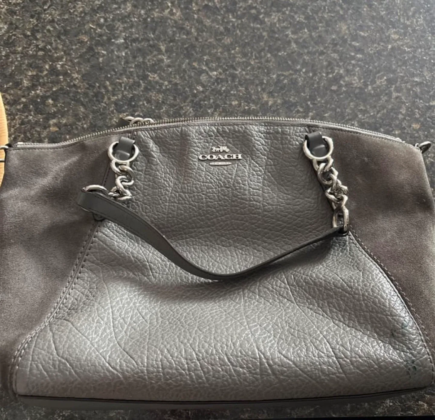Coach Grey Leather Handbag