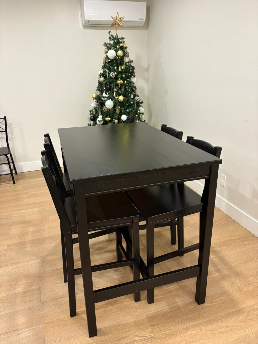 Black Counter Height Table with 4 Chairs - photo 2