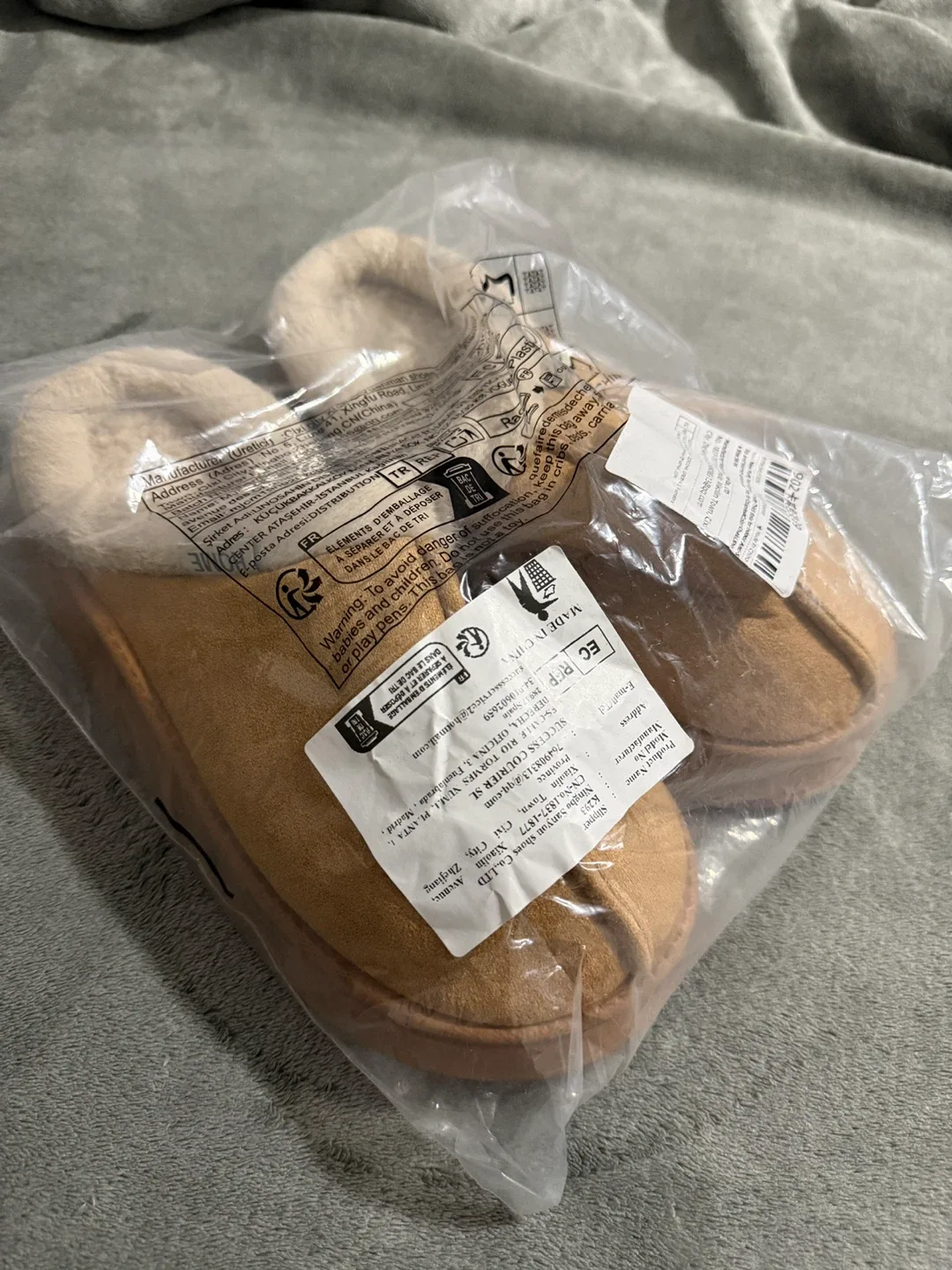 New Brown Furry Home Slippers (Size 38-39) image indicator(3)