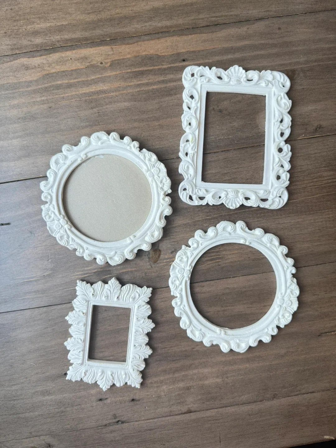 4 small frames - painted white