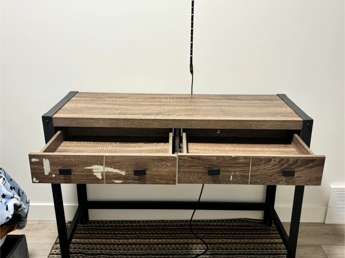 Wood & Metal Desk with Drawers image indicator(4)