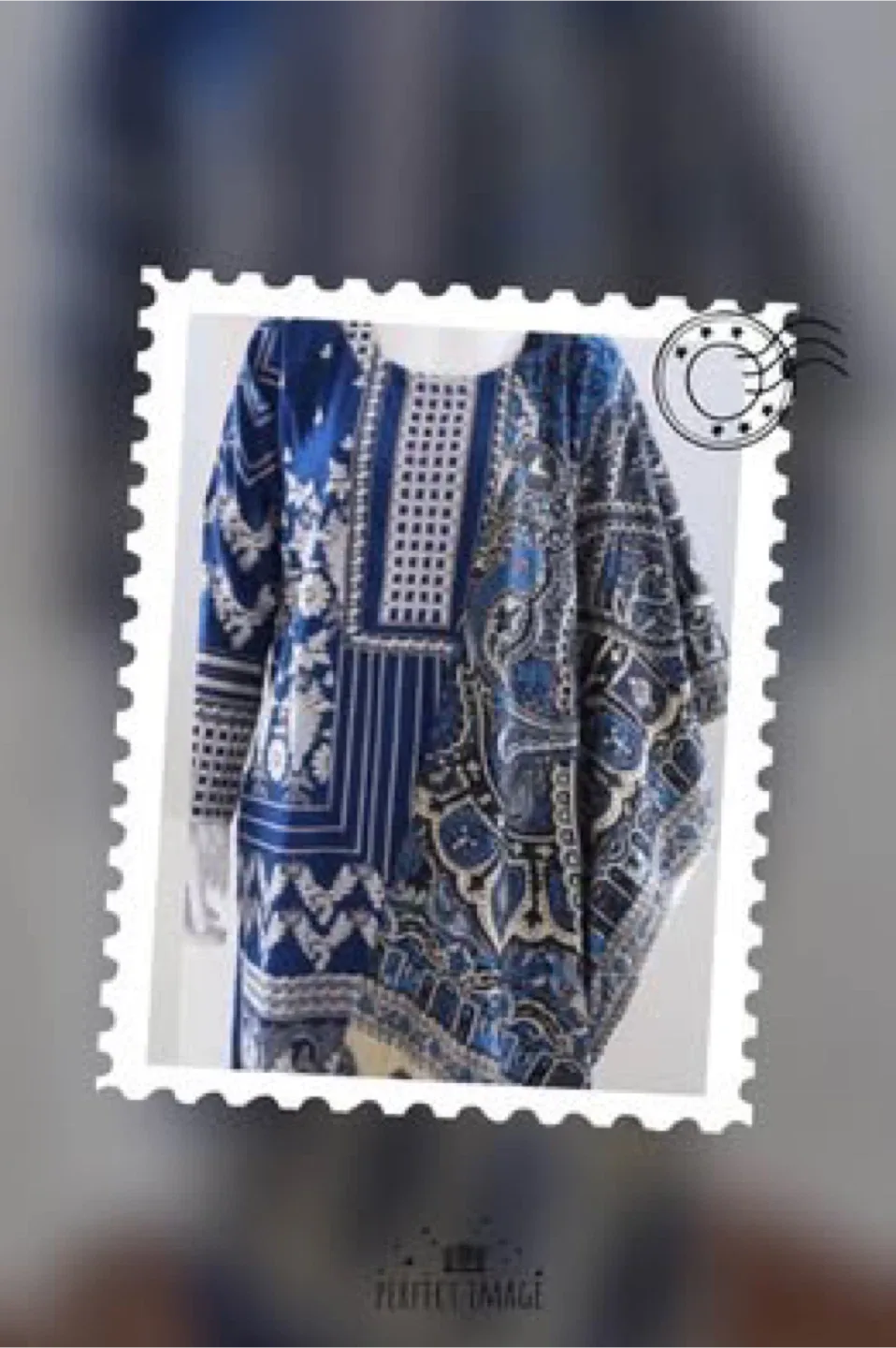 Blue Printed Kurti Tunic & Pants Set image indicator(6)