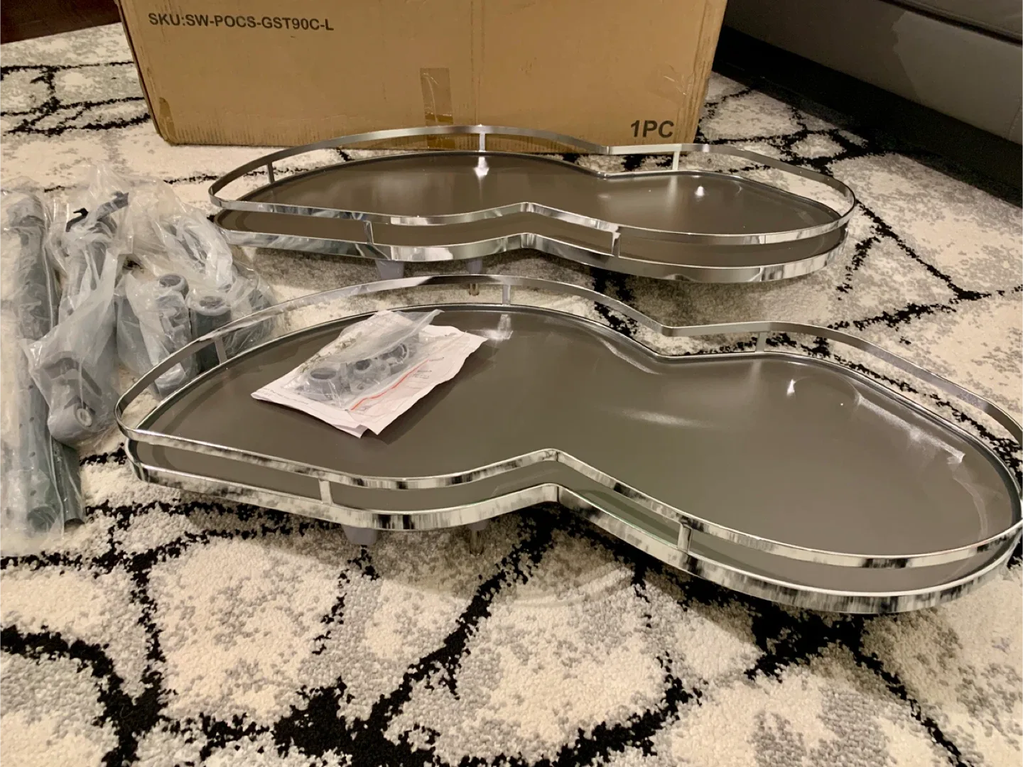 Left Handed Open Cabinet Blind Corner Pull-Out Organizer image indicator(2)