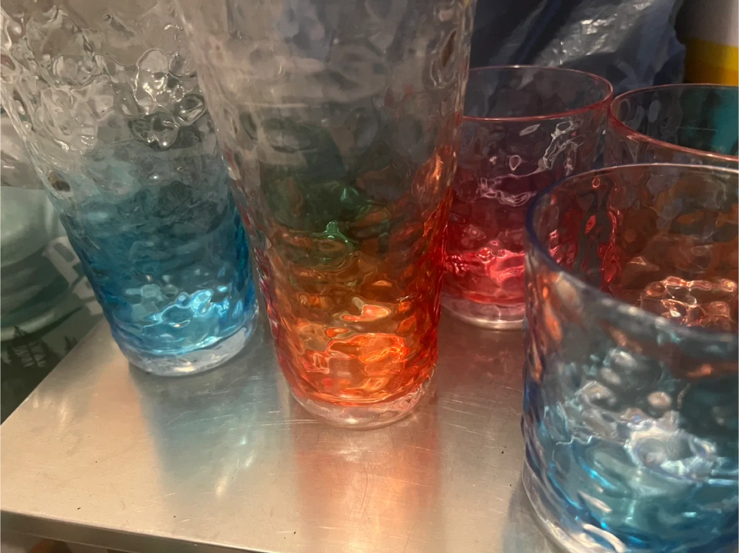 Colorful Textured Drinking Glasses