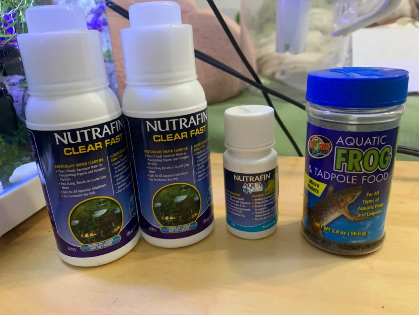 Fish tank med and frog food