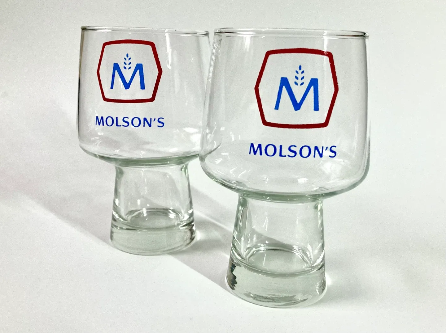Pair of Vintage Molson’s Beer Pint Glasses 1970s