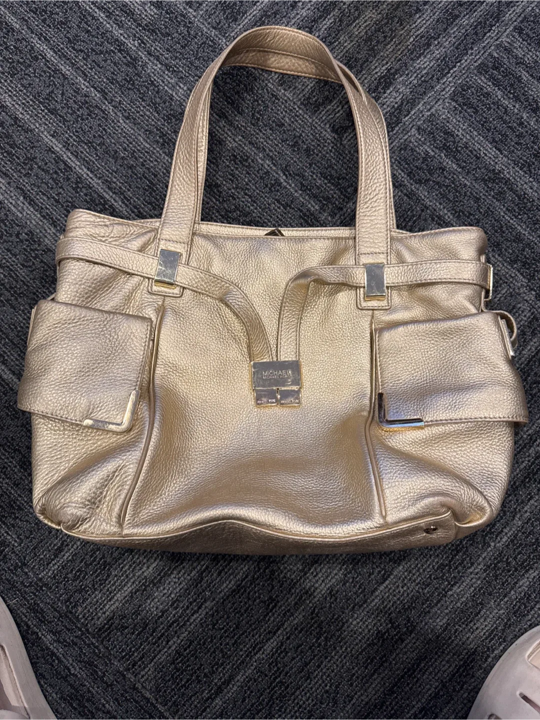 Michael Kors Gold Leather Tote Bag