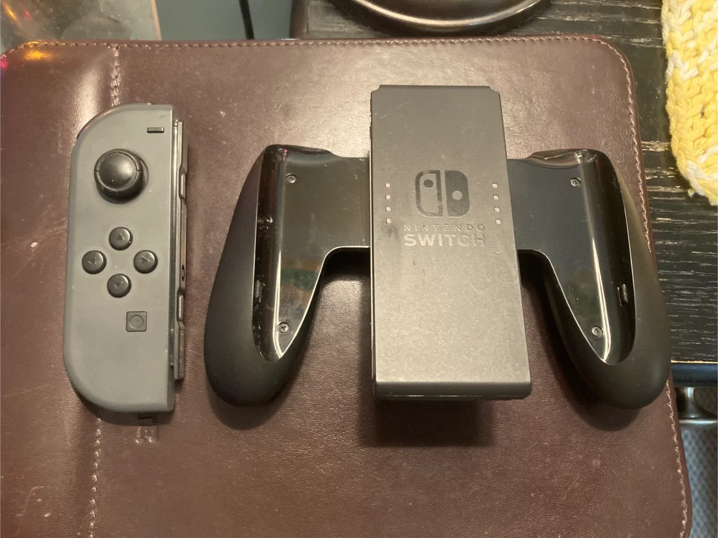 Nintendo Switch Joy-Con Grip and Black Joy-Con