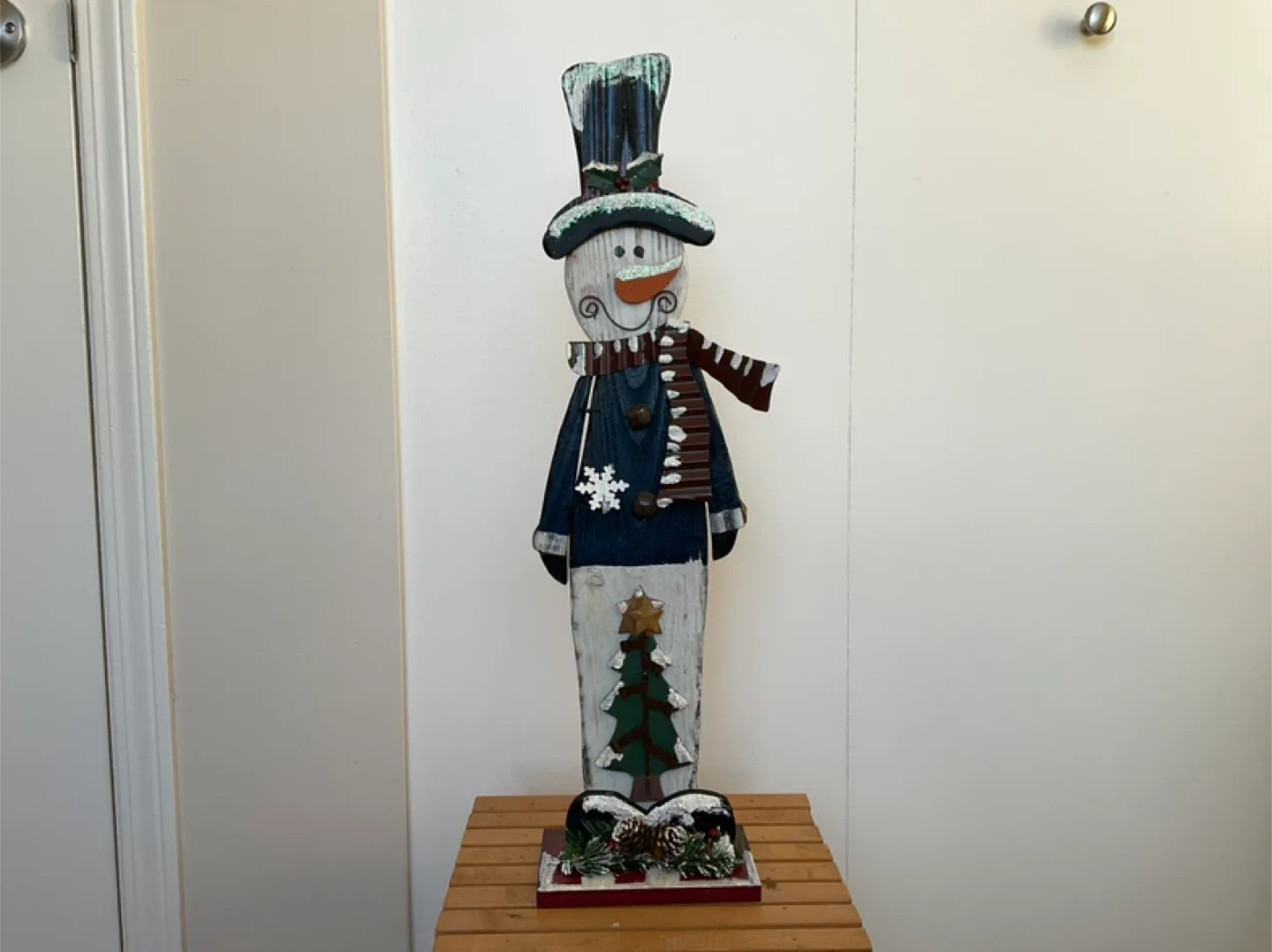 Christmas Wood and Metal Snowman