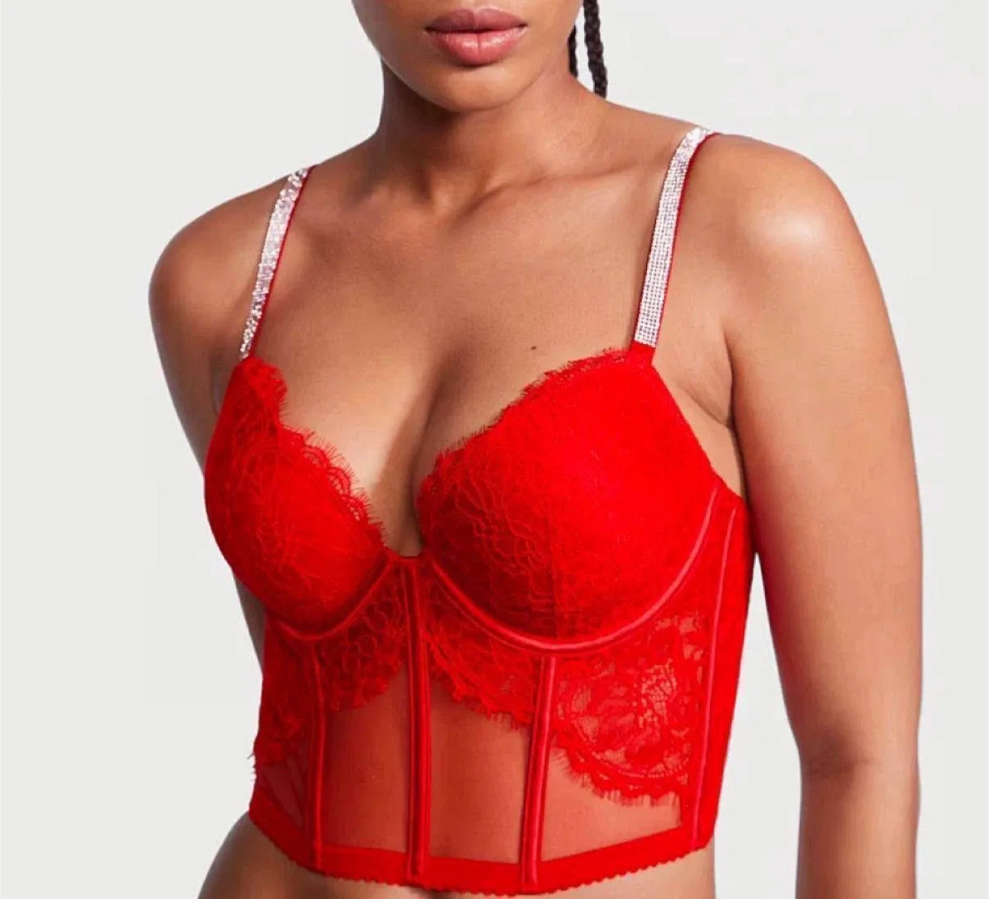 Victoria's Secret Red Lace Corset push up, 38 DD(E) image indicator(5)