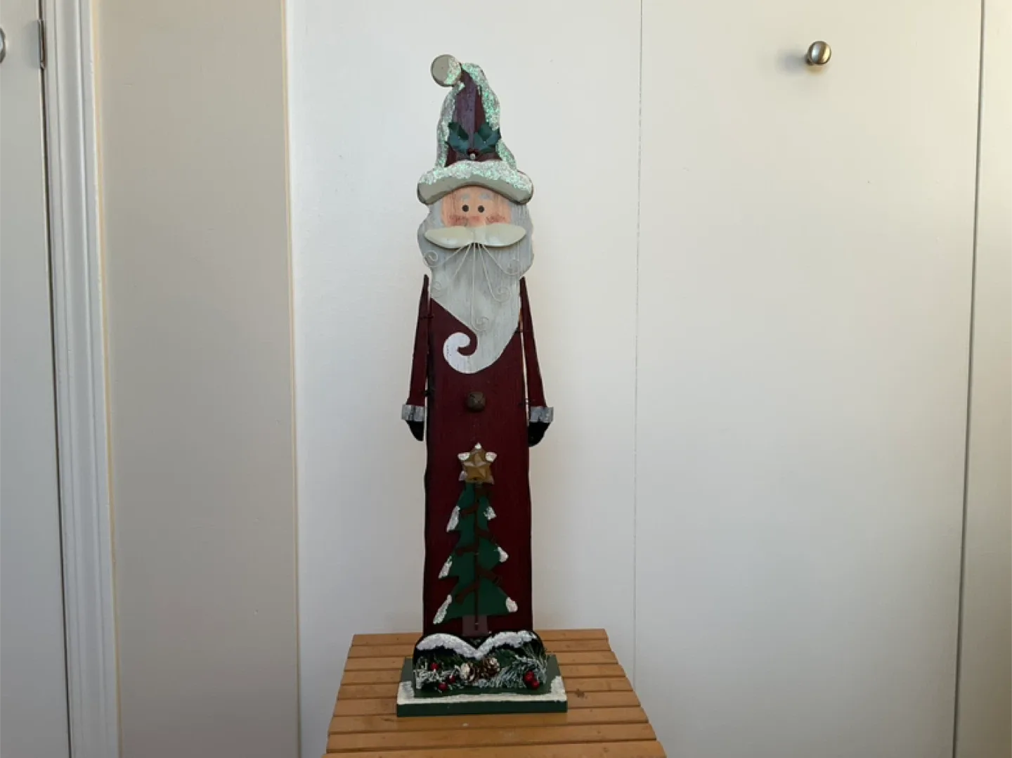 Christmas Wood and Metal Santa Claus