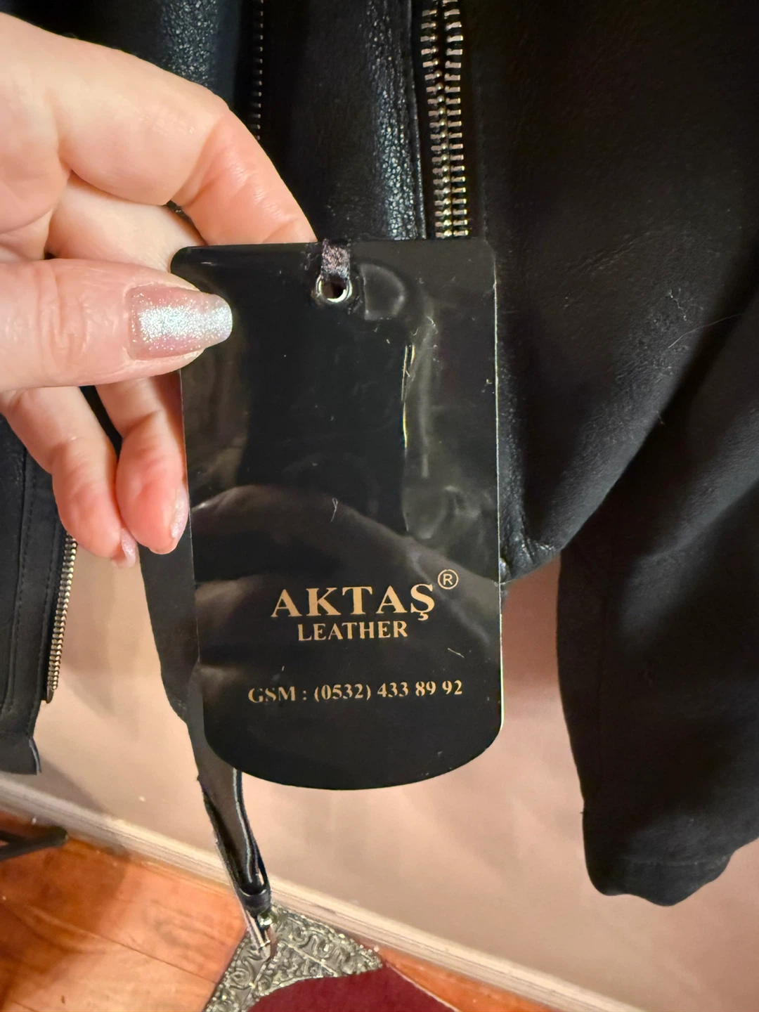 AKTAS Leather Black Jacket with Fur Collar - photo 3