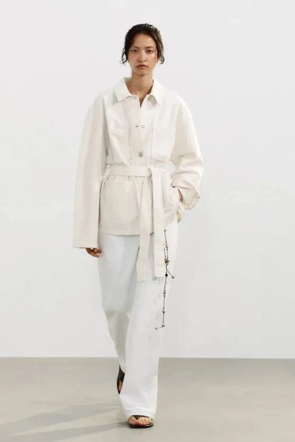 Denim jacket with belt ZARA, XXL(good for XL)