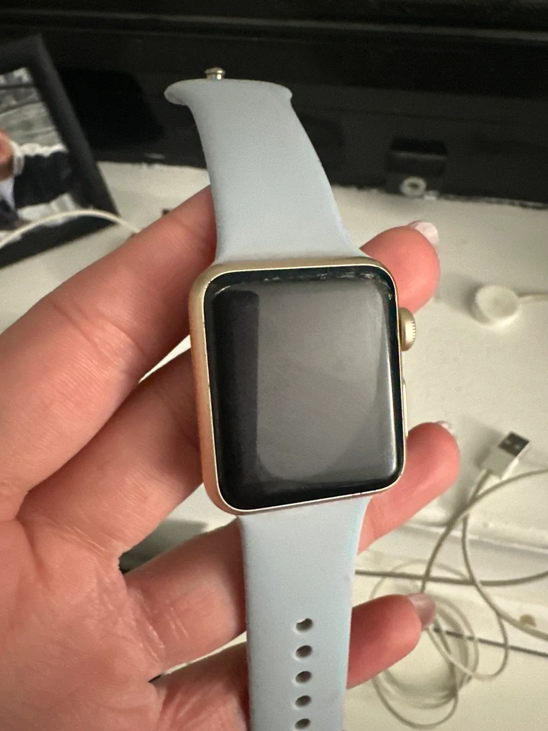 Apple Watch with Blue Band
