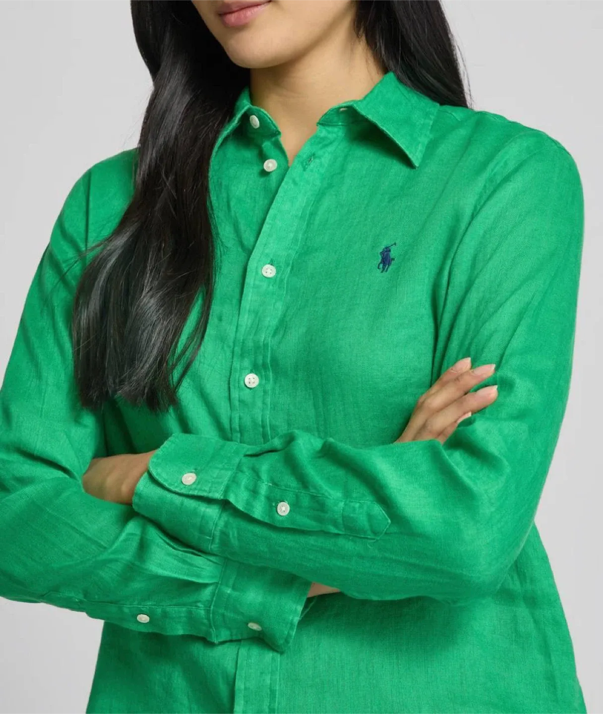 Polo Ralph Lauren linen shirt with logo,green XL image indicator(4)