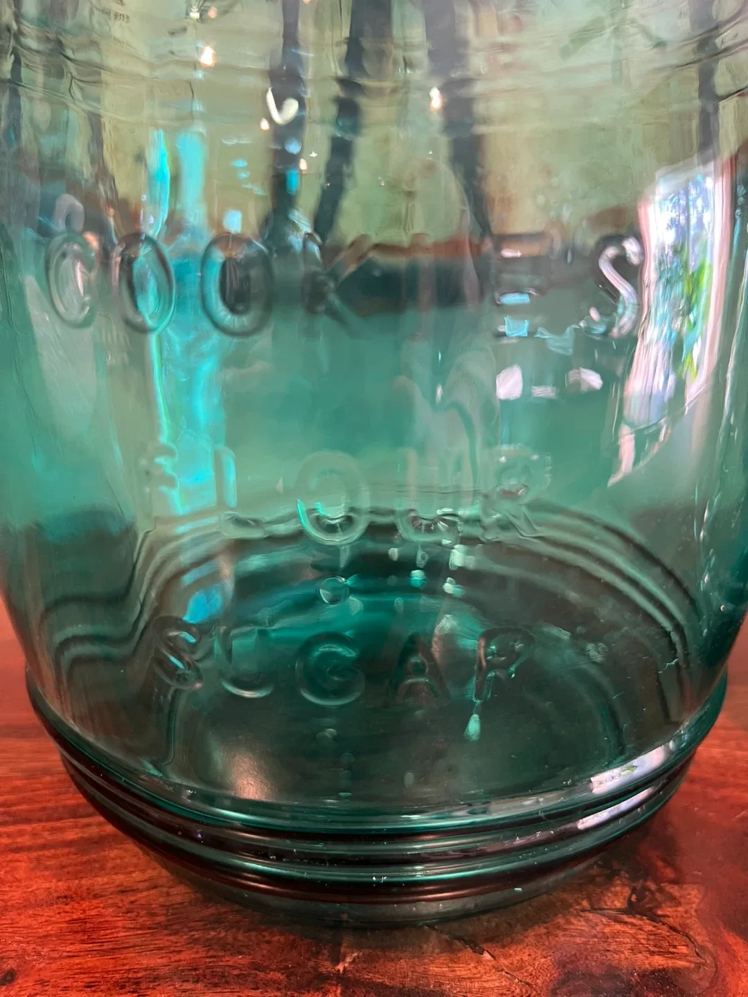Vintage Cracker Barrel Teal Green Glass Jars image indicator(3)