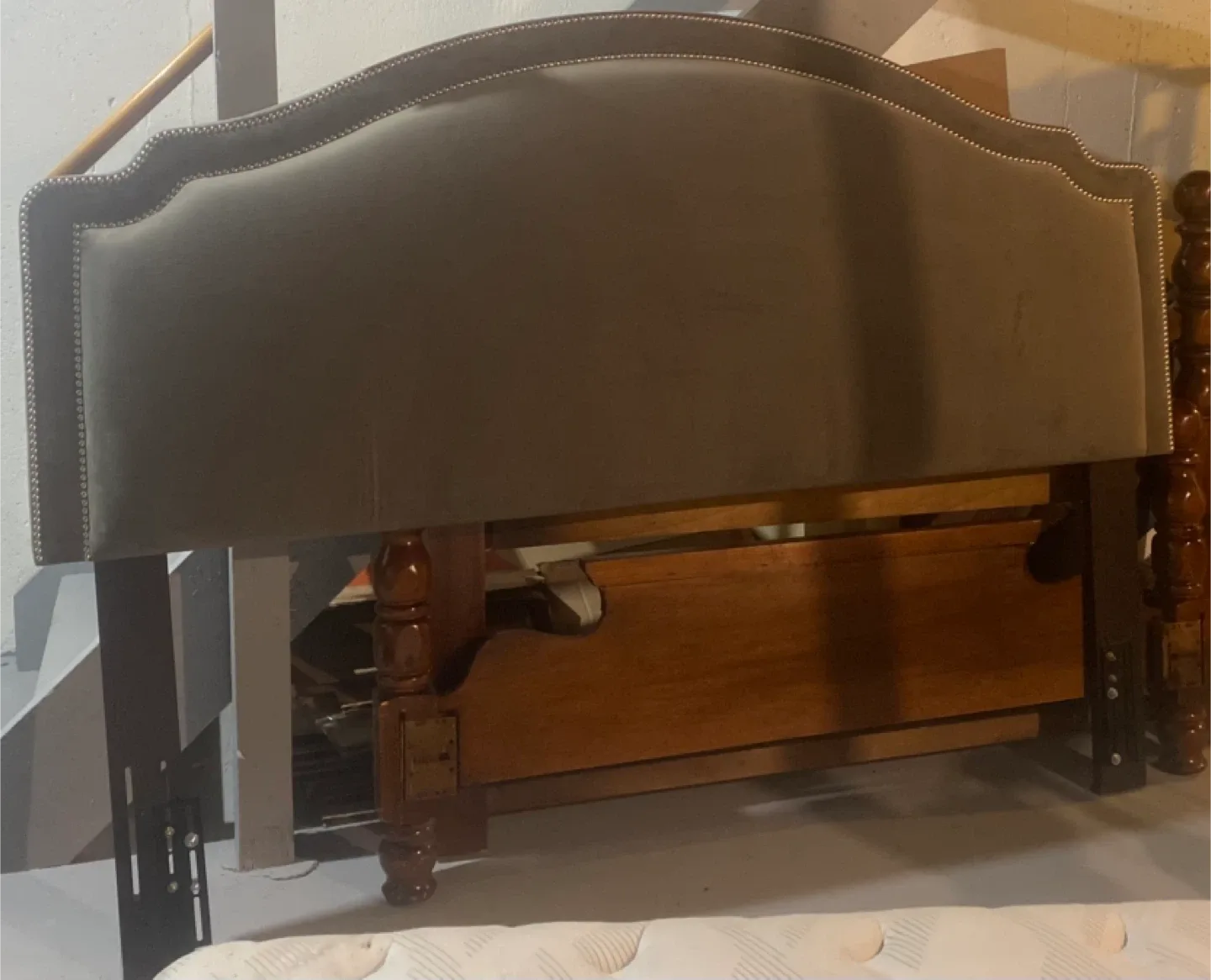 King Size, Upholstered Headboard - Grey Colour