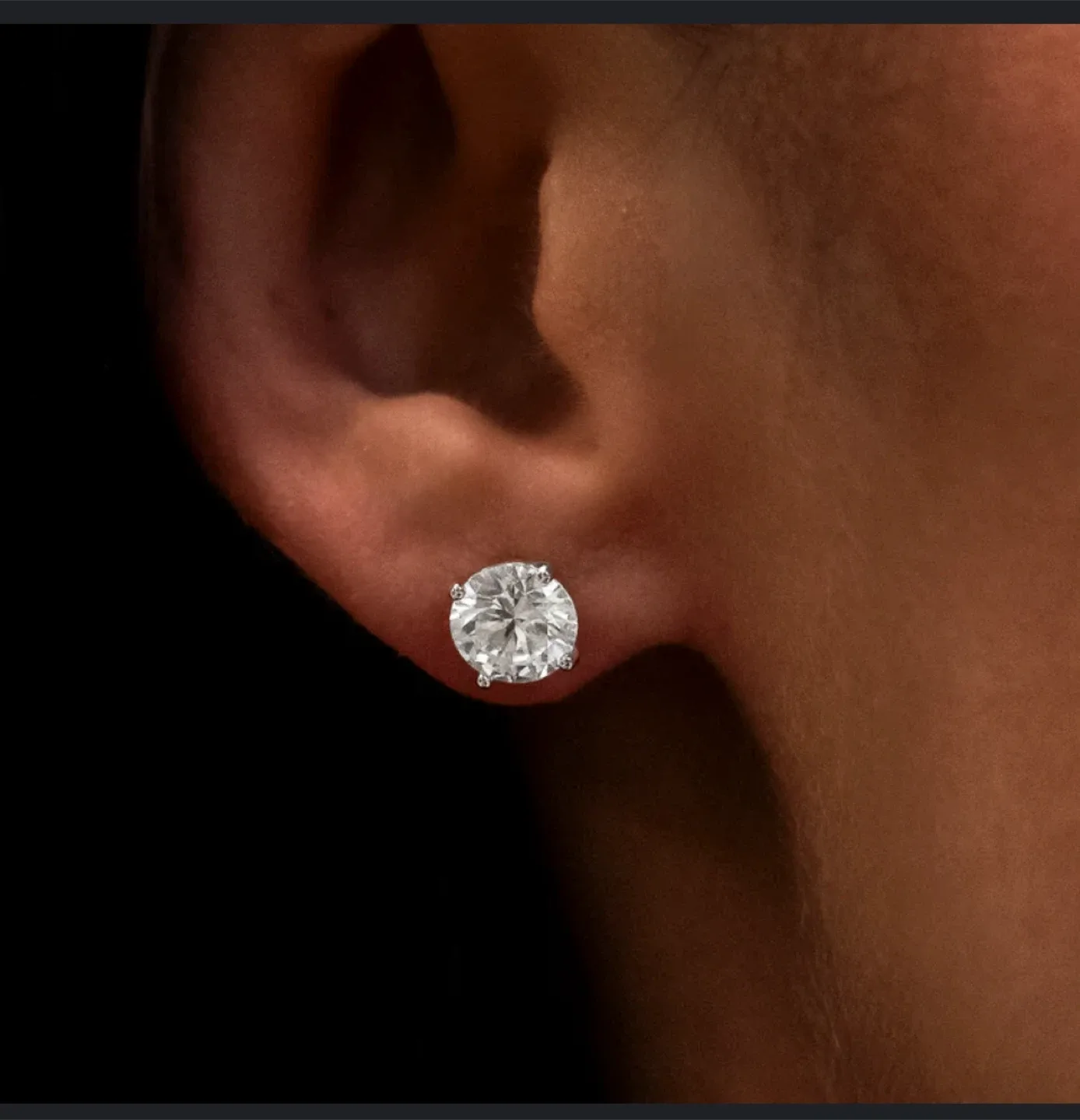 Stud Earrings silver cubic zirconia