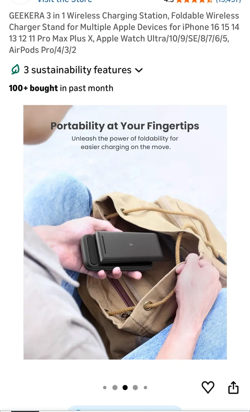 GEEKERA 3 in 1 Wireless Charging Station image indicator(3)