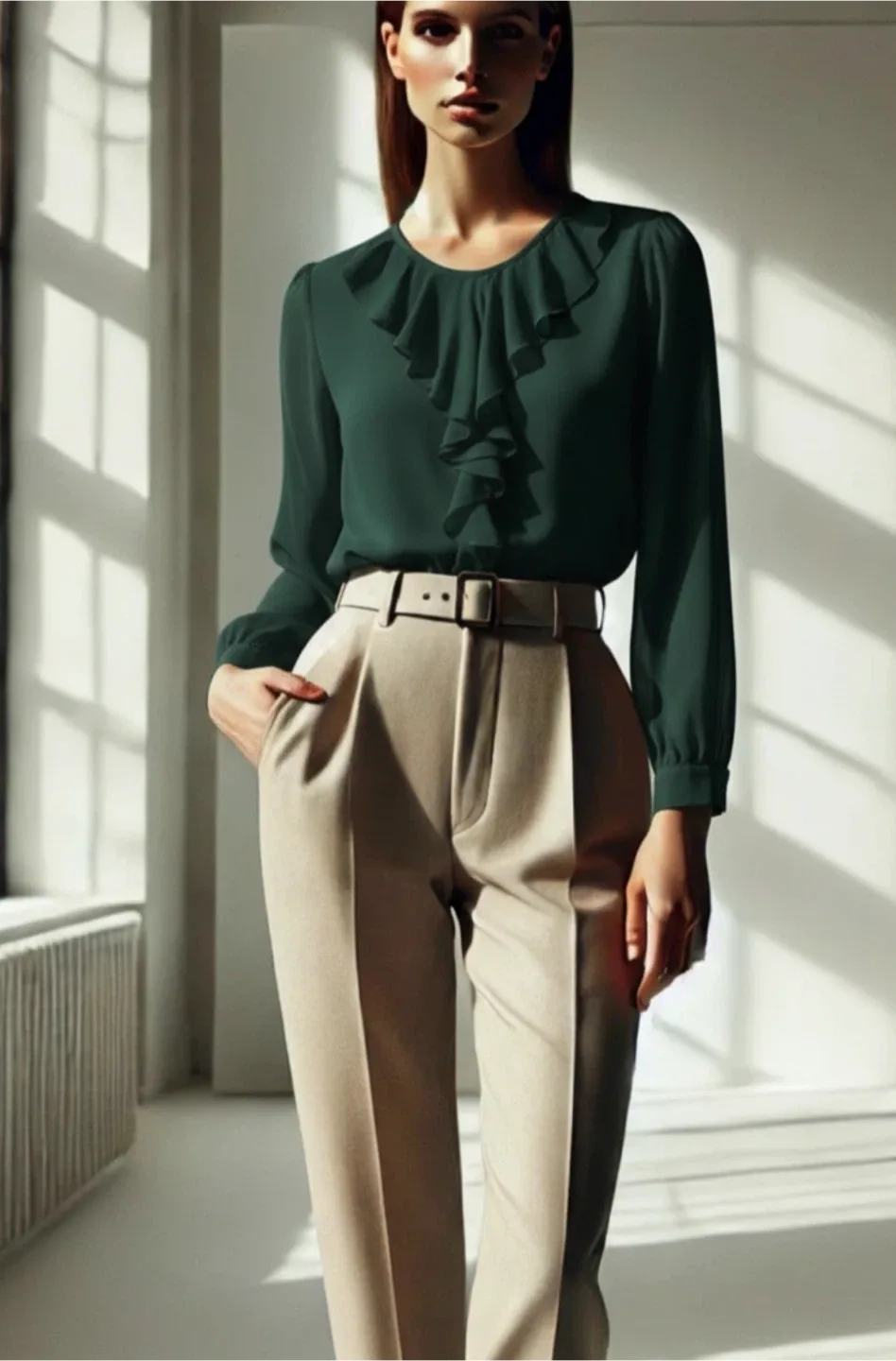 Soaked In Luxury Green Blouse - Size S image indicator(4)