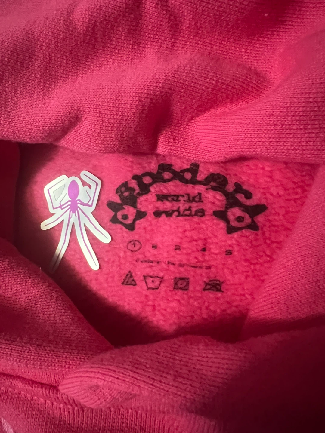 Sp5der Pink Hoodie Size S - photo 3