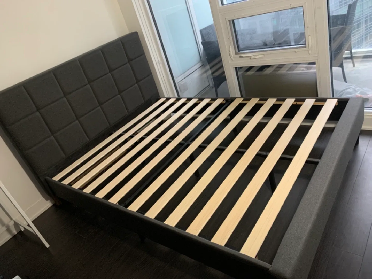 Queen Size Bed Frame - Dark Grey #Cleanout