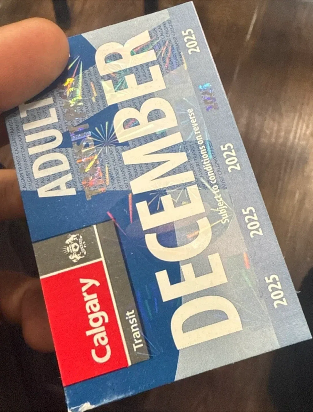 Calgary Transit Adult December 2025 Pass