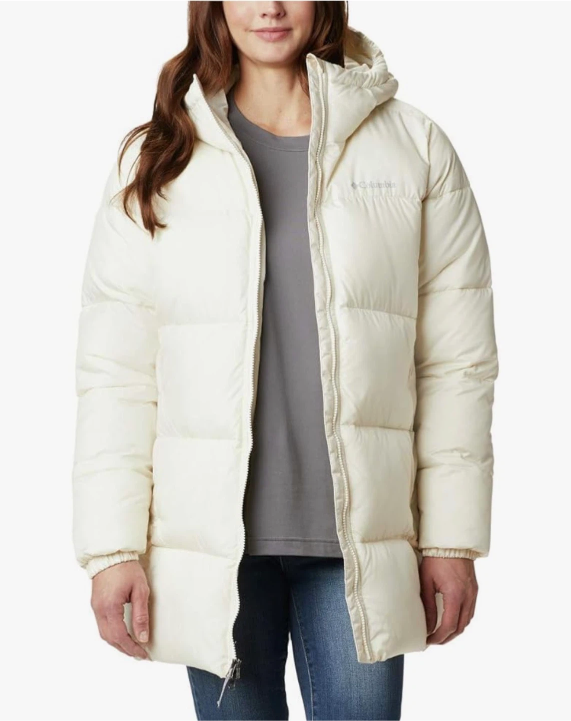 Columbia White Puffer Jacket