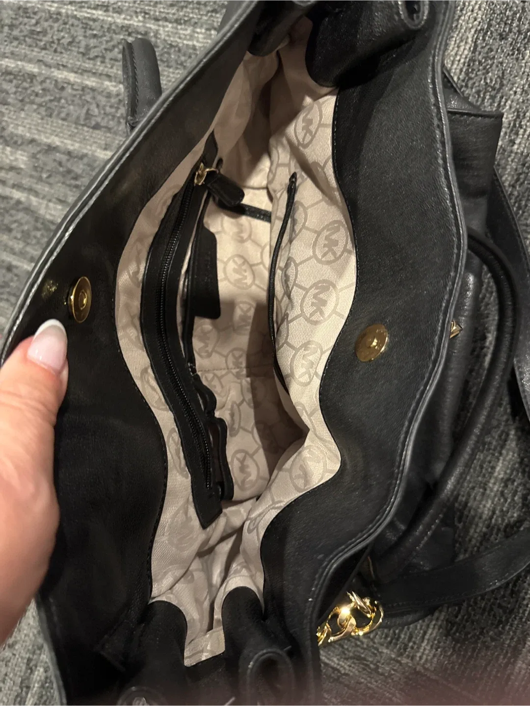 Michael Kors Black Leather Satchel image indicator(3)