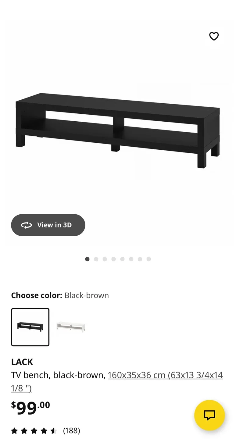 IKEA LACK TV Bench - Black-Brown